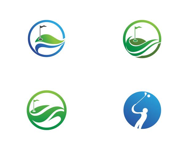 Golf club icons symbols elements and logo vector images