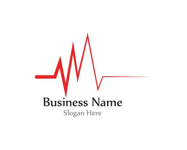 Pulse line wave sound logo vectors