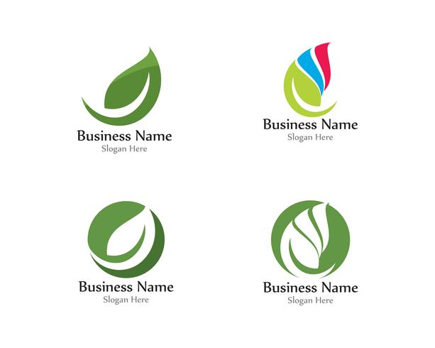 leaf ecology nature element vector icons