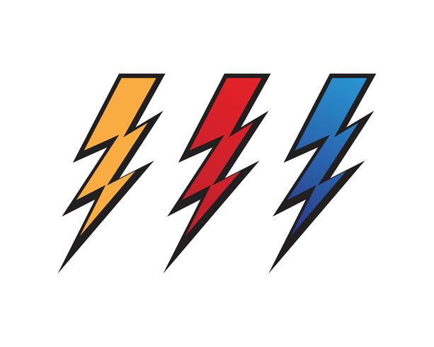 Lightning bolt flash thunderbolt icons vector