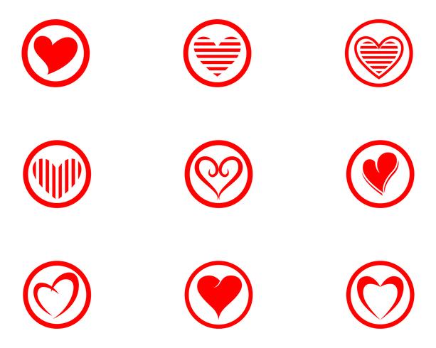 Amor Logo y símbolos iconos vectoriales de plantilla vector