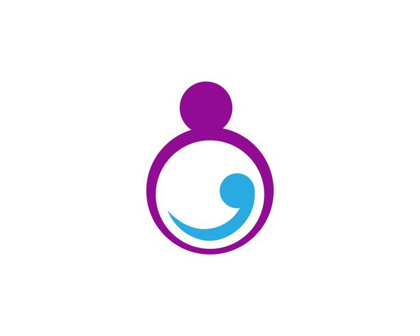 Adopción bebé y comunidad cuidado logotipo plantilla vector icono
