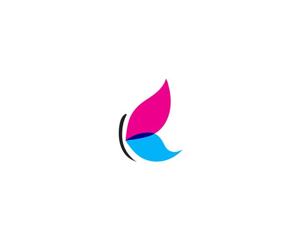 Mariposa conceptual simple colorido logo vector