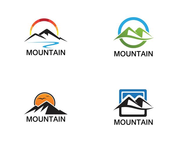 Minimalist Landscape Mountain logo design inspirations vector
