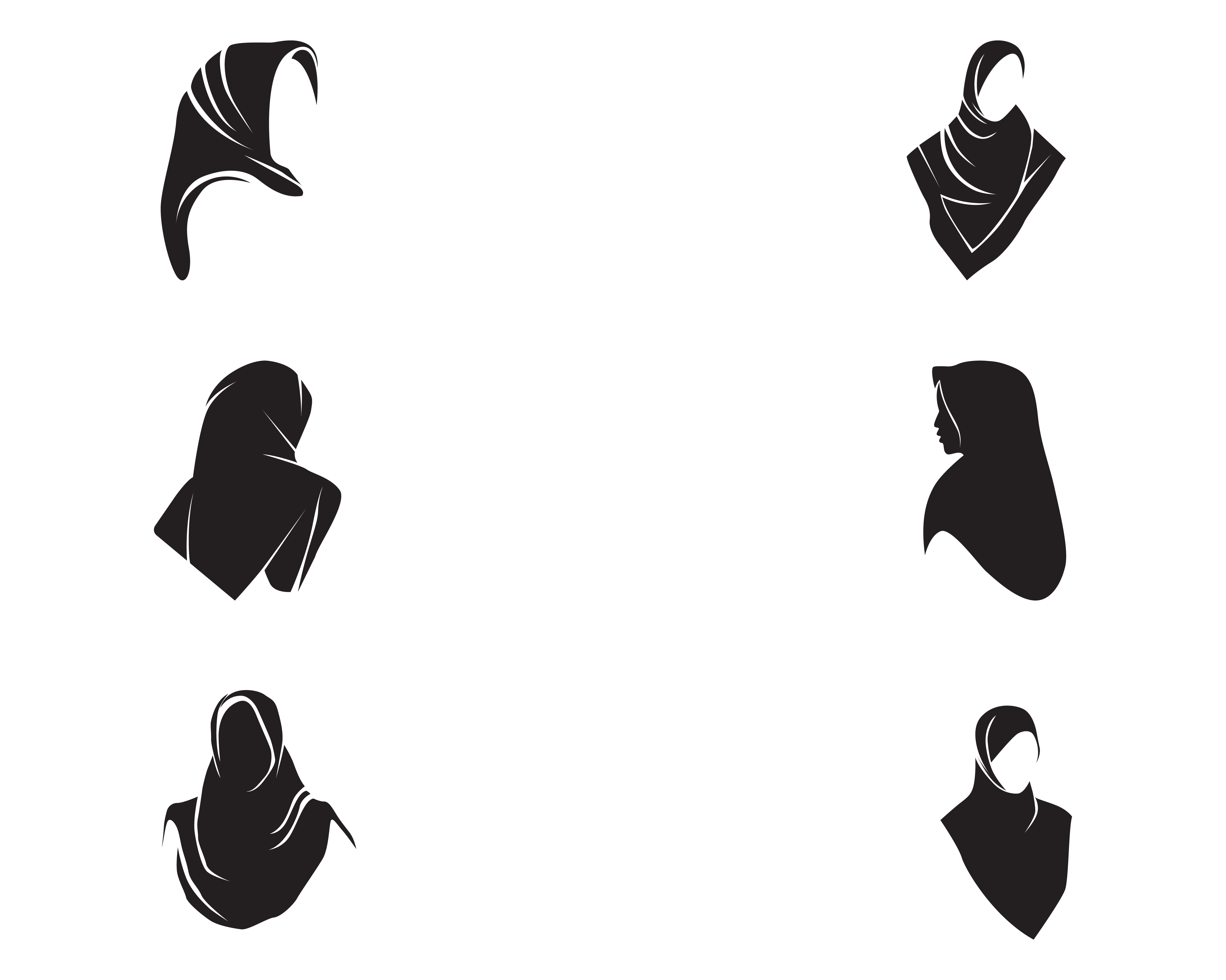  Hijab  women black silhouette  vector icons app Download 