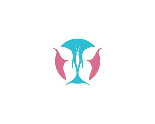 Mariposa conceptual simple colorido logo vector