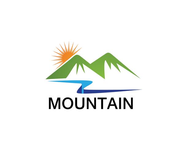 Minimalist Landscape Mountain logo design inspirations vector