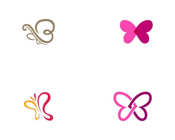 Mariposa conceptual simple colorido logo vector