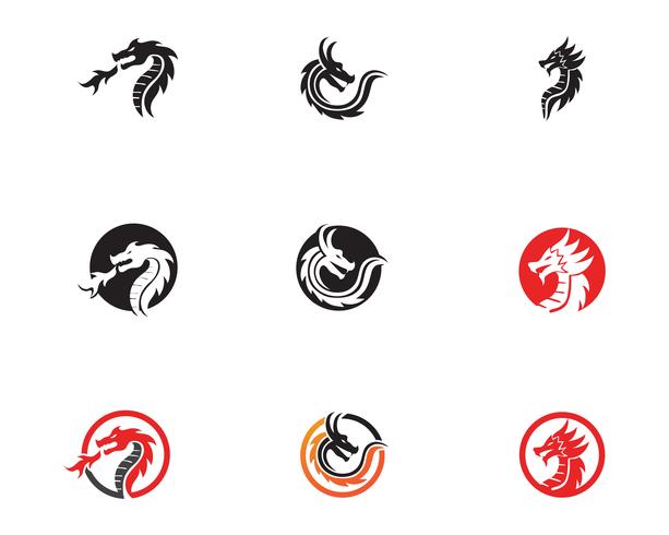 Dragon logo icon vector