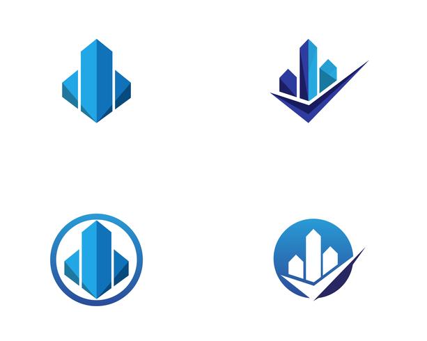 Diseño de logotipo de propiedad y construcción. vector