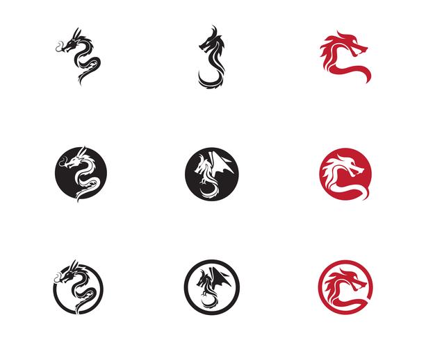 Dragon logo icon vector