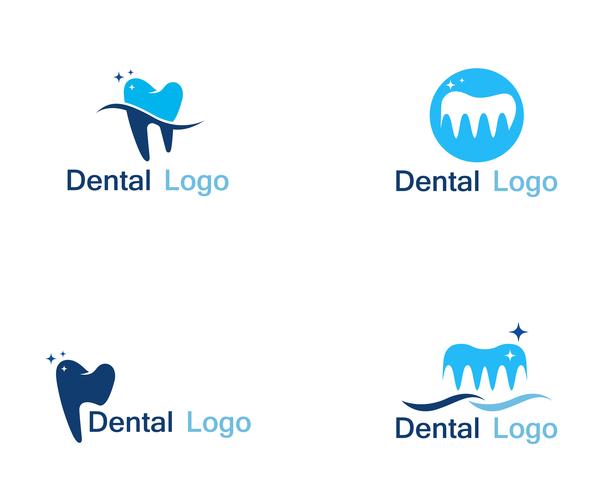 Logotipo y símbolo de atención dental. vector