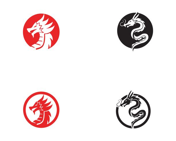 Dragon logo icon vector