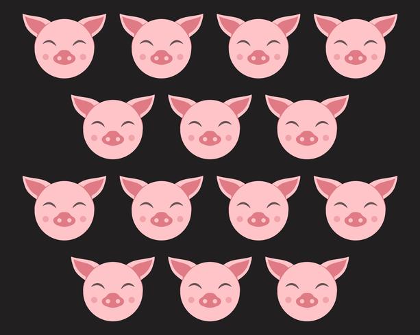 Pig head logo animal vector