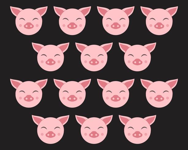 Pig head logo animal vector