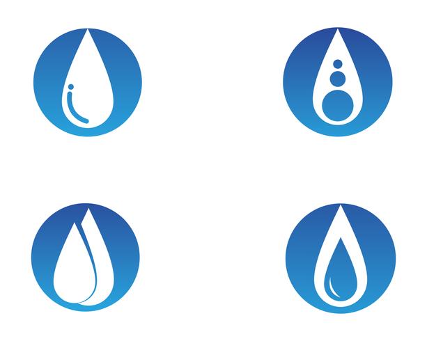 Aplicación de iconos de logotipo y símbolos de la naturaleza del agua. vector