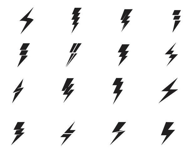 Flash trueno plantilla vector icono ilustración vectorial