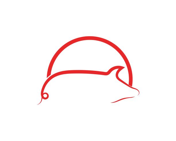 Pig head logo animal vector