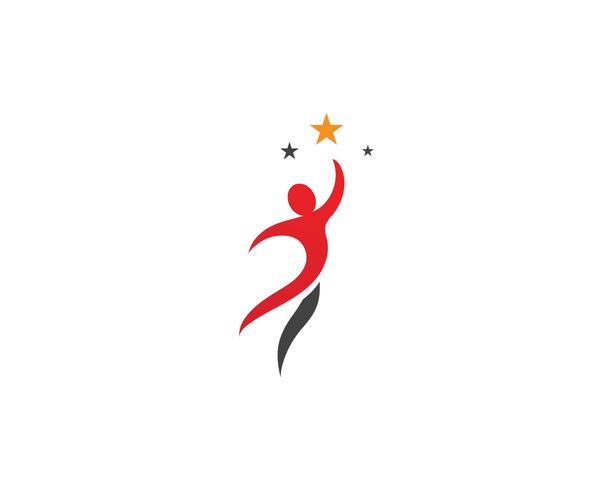 Star logo success people template vector icon illustration 