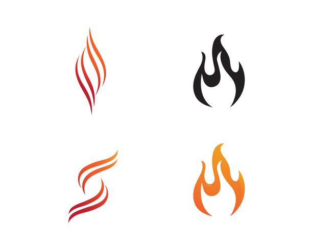 Icono de vector de plantilla de logotipo de llama de fuego Logotipo de petróleo, gas y energía