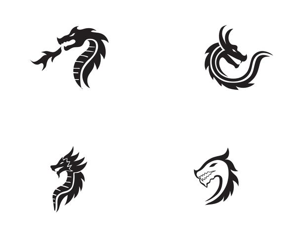 Dragon logo icon vector