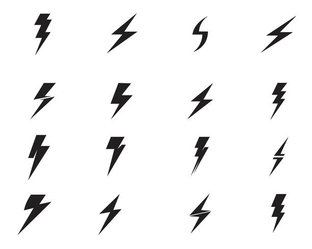 Flash trueno plantilla vector icono ilustración vectorial