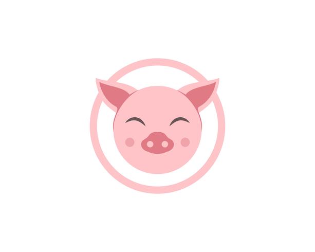 Pig head logo animal vector