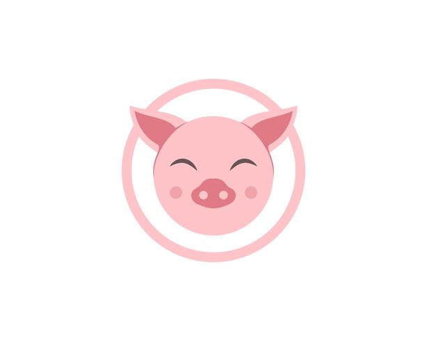 Pig head logo animal vector