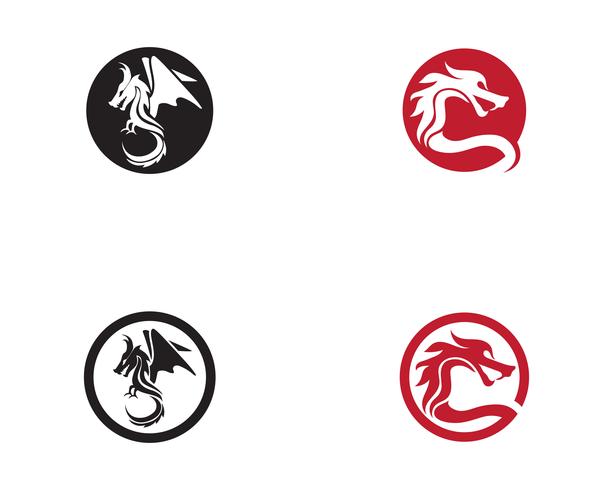 Dragon logo icono vector