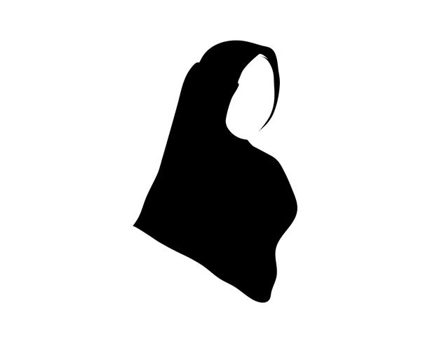 Hijab vector plantillas negras