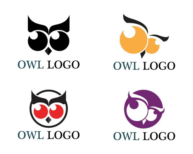 Owl head bird logo vector template animal