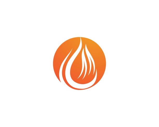 Icono de vector de plantilla de logotipo de llama de fuego Logotipo de petróleo, gas y energía