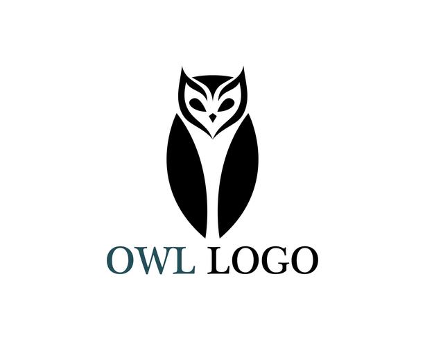 Búho cabeza pájaro logo vector plantilla animal