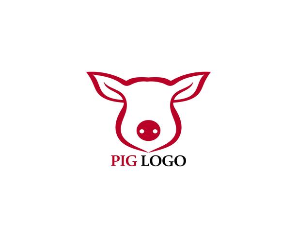 Logo de cabeza de cerdo animal vector