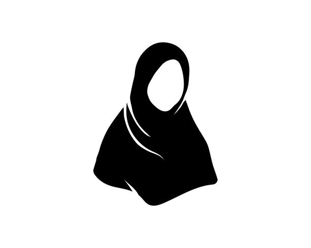 Hijab vector plantillas negras