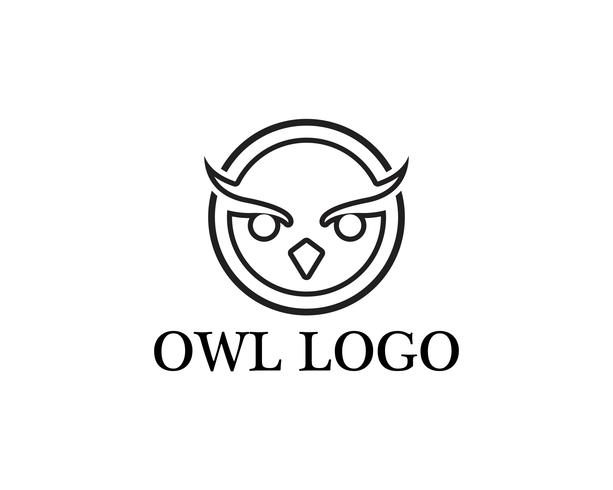 Owl head bird logo vector template animal