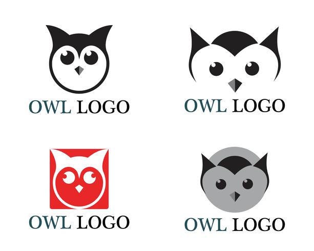 Owl head bird logo vector template animal