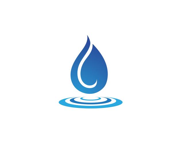 Diseño del ejemplo del vector de la plantilla del logotipo del descenso del agua