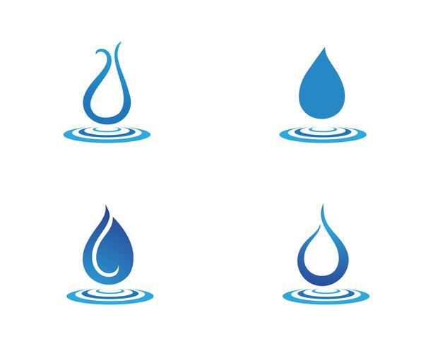 Diseño del ejemplo del vector de la plantilla del logotipo del descenso del agua