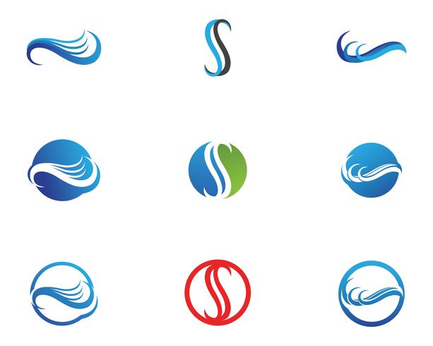 Símbolo de la ola de agua e icono Logo plantilla vector