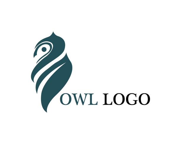 Owl head bird logo vector template animal