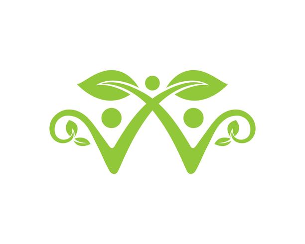 green leaf ecology nature element vector icon
