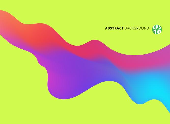 Abstract fluid shape colorful on green background. vector