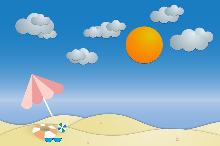 Ver fondo de playa y mar de verano vector