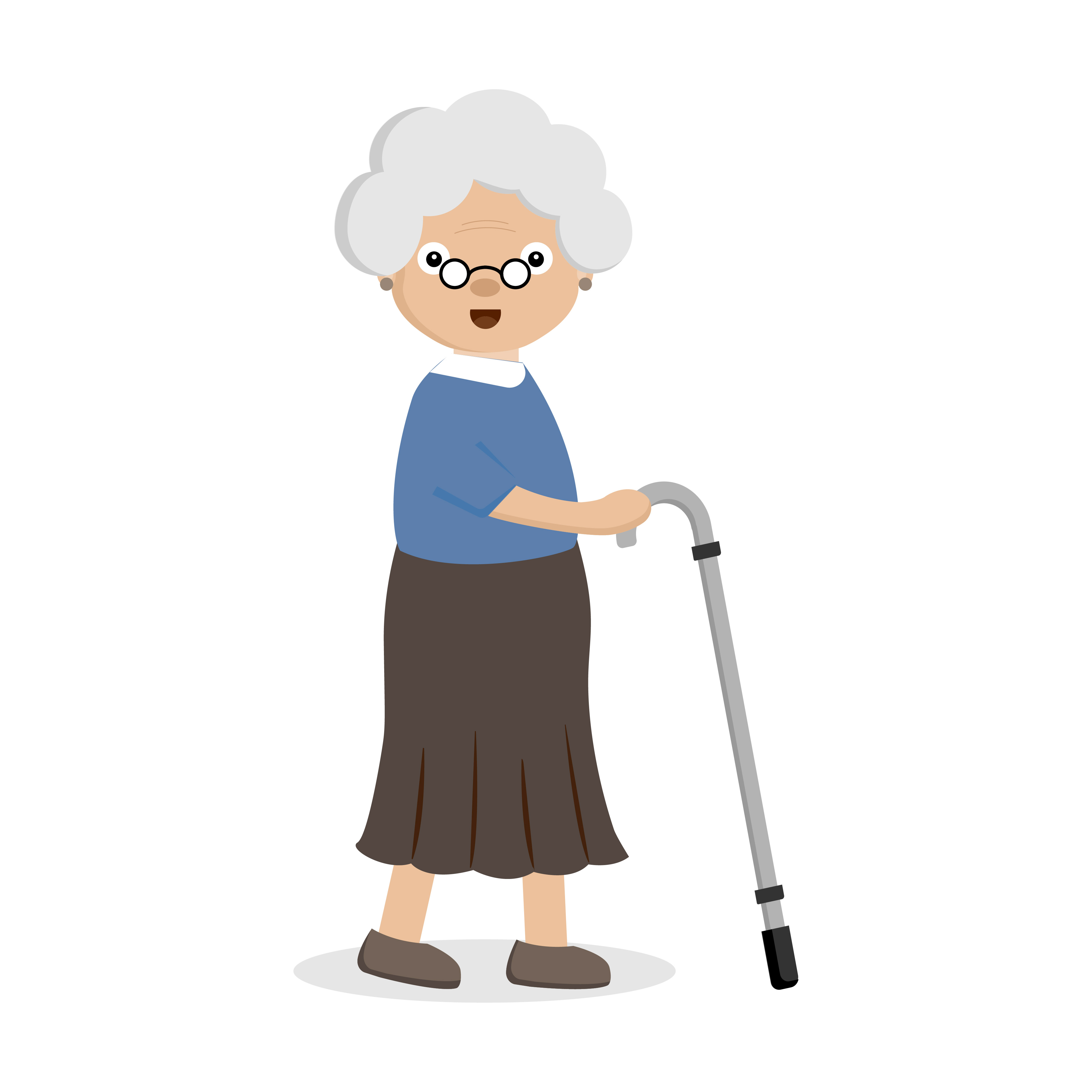 Download Old woman with a cane. 580893 - Download Free Vectors, Clipart Graphics & Vector Art
