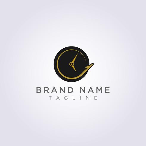 Airplane Logo Design that circles the clock for your Business or Brand vector