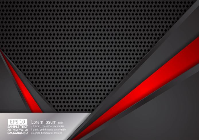 Fondo geométrico abstracto del diseño moderno de la tecnología del color negro y rojo, ejemplo del vector. para tu negocio vector