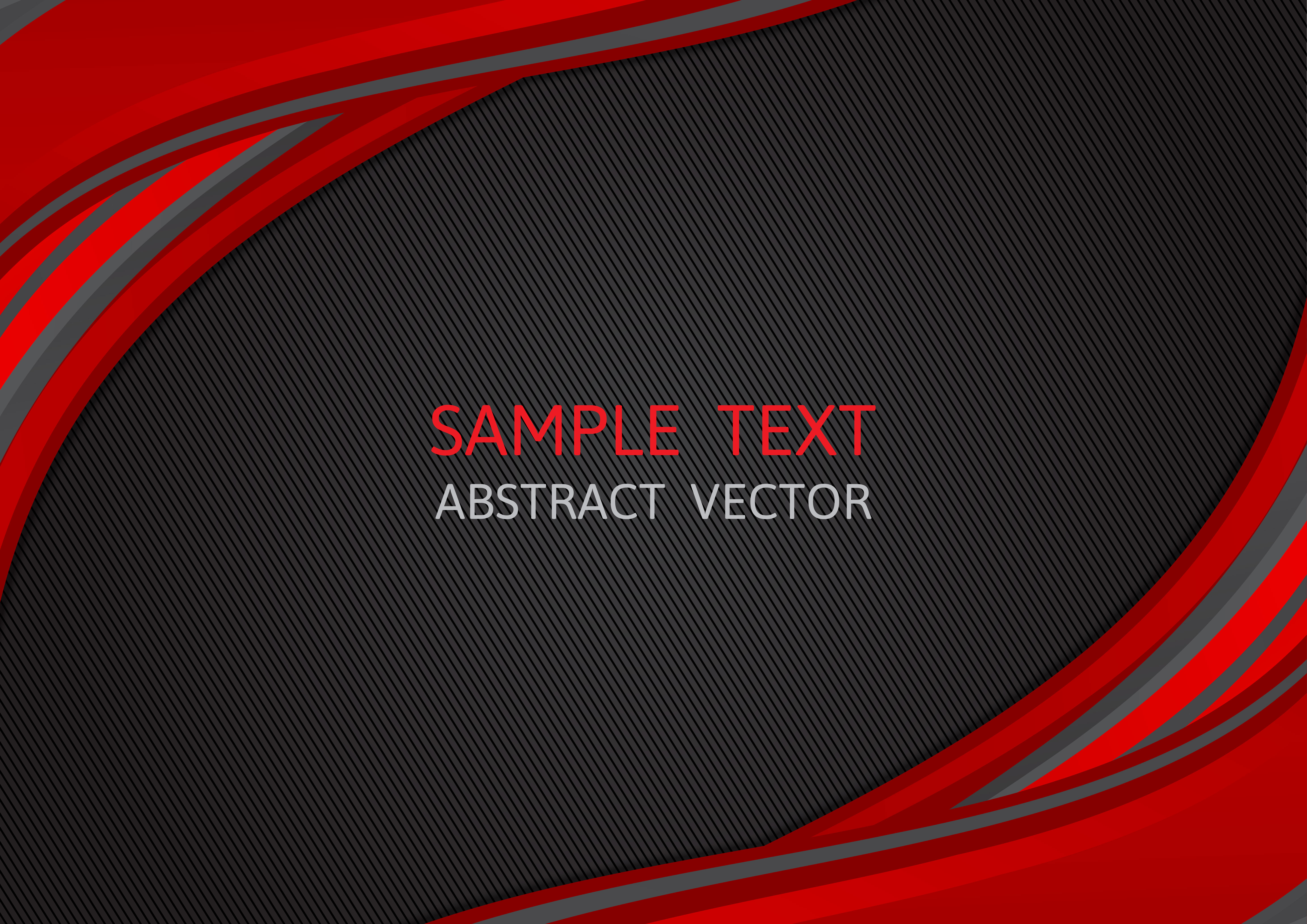 Red And Black Color Wave Abstract Vector Background With Copy
