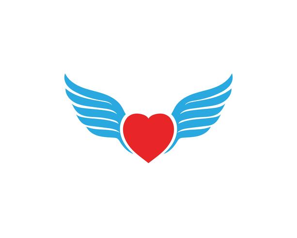 Love wing  Logo and symbols Vector Template