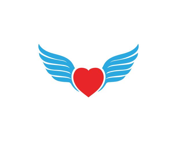 Love wing  Logo and symbols Vector Template